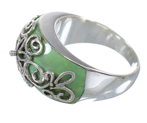 Southwestern Turquoise Sterling Silver Ring Size 5-1/4 RX81197